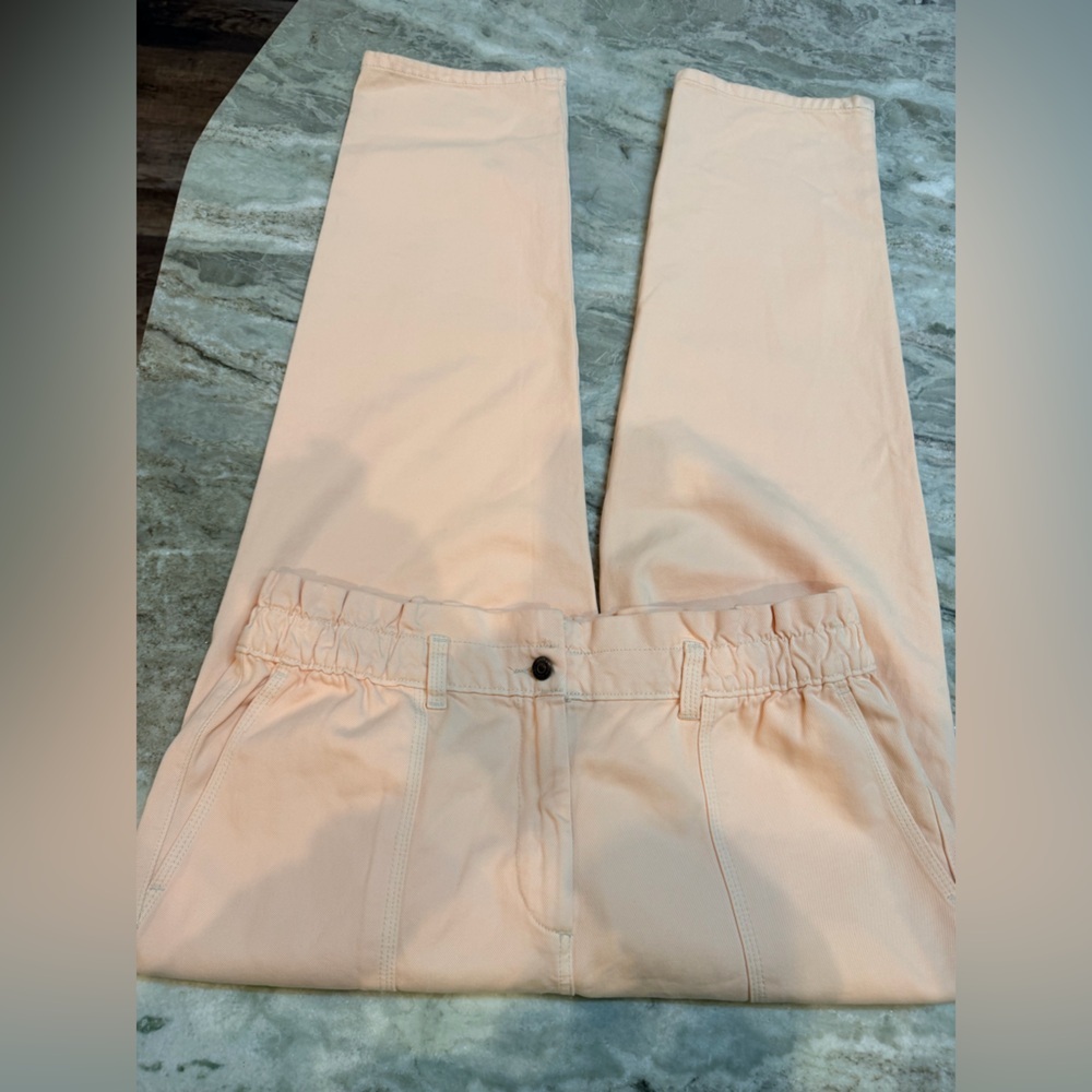 Liz Claiborne Peach Blush Pull-On Pants Elastic Waist Size 12 Spring Summer
